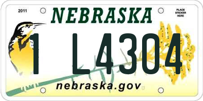 NE license plate 1L4304