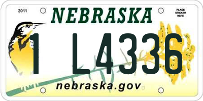 NE license plate 1L4336