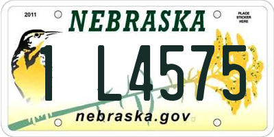 NE license plate 1L4575