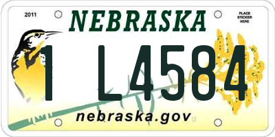 NE license plate 1L4584