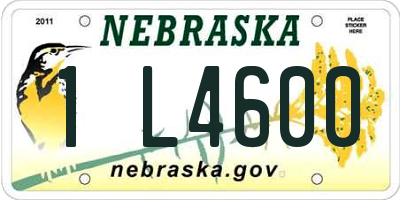 NE license plate 1L4600