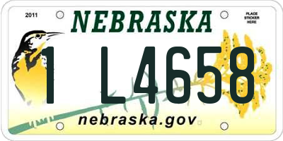 NE license plate 1L4658