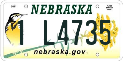 NE license plate 1L4735
