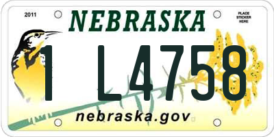 NE license plate 1L4758