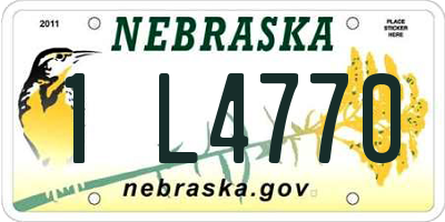 NE license plate 1L4770