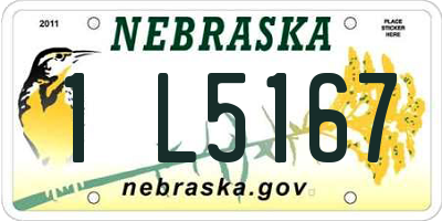 NE license plate 1L5167