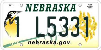 NE license plate 1L5331