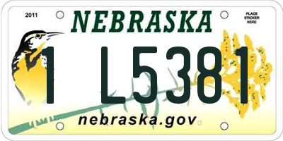 NE license plate 1L5381