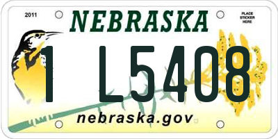 NE license plate 1L5408
