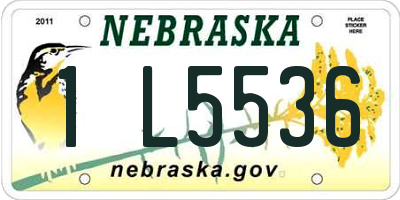 NE license plate 1L5536