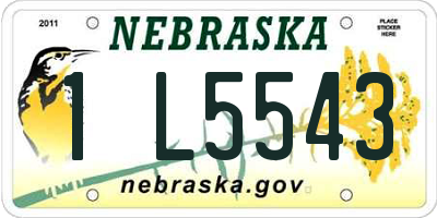 NE license plate 1L5543