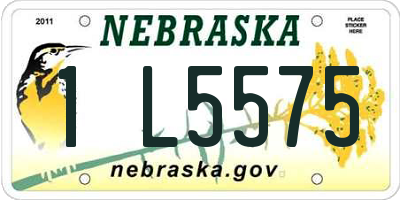 NE license plate 1L5575