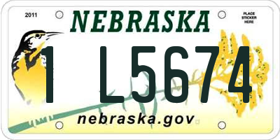 NE license plate 1L5674