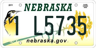 NE license plate 1L5735
