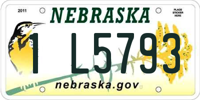 NE license plate 1L5793