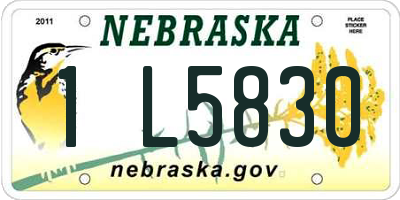 NE license plate 1L5830