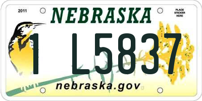 NE license plate 1L5837