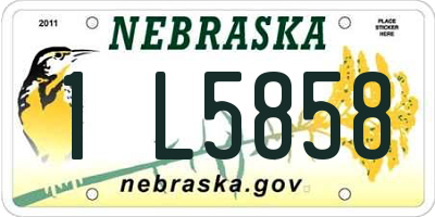 NE license plate 1L5858