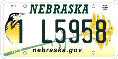 NE license plate 1L5958