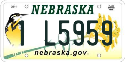 NE license plate 1L5959
