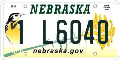 NE license plate 1L6040