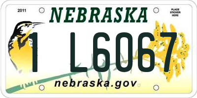 NE license plate 1L6067