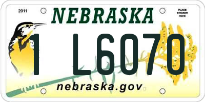 NE license plate 1L6070