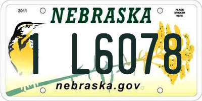 NE license plate 1L6078