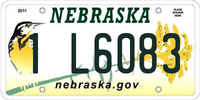 NE license plate 1L6083