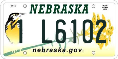 NE license plate 1L6102