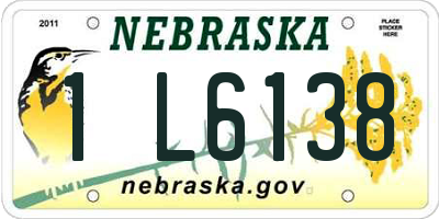 NE license plate 1L6138