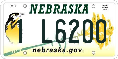 NE license plate 1L6200