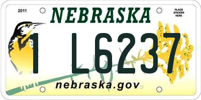 NE license plate 1L6237