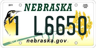 NE license plate 1L6650