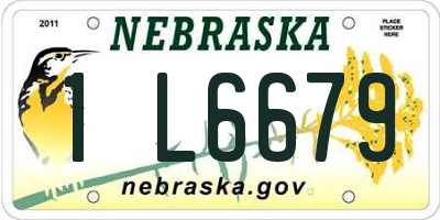 NE license plate 1L6679
