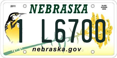 NE license plate 1L6700