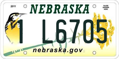 NE license plate 1L6705