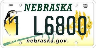 NE license plate 1L6800