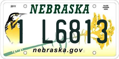 NE license plate 1L6813