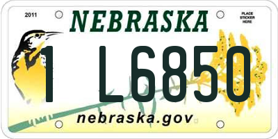 NE license plate 1L6850