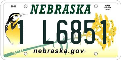NE license plate 1L6851