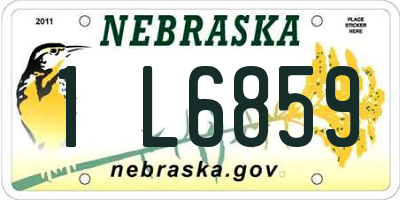 NE license plate 1L6859
