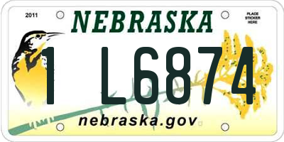 NE license plate 1L6874