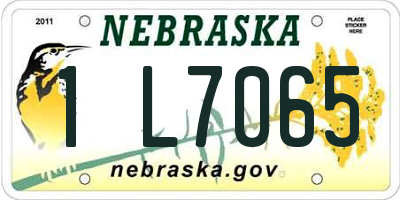 NE license plate 1L7065