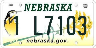 NE license plate 1L7103