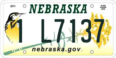 NE license plate 1L7137