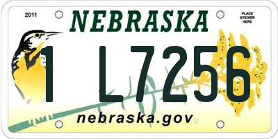 NE license plate 1L7256