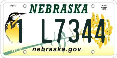 NE license plate 1L7344