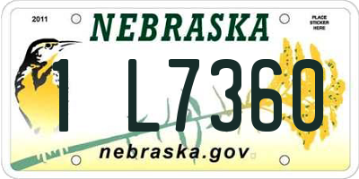 NE license plate 1L7360