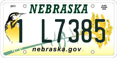 NE license plate 1L7385